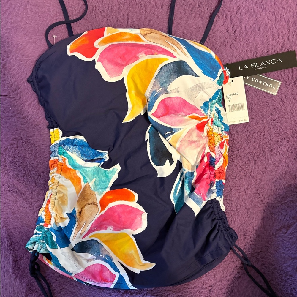 La Blanca Kids Floral Top Piece Swimsuit - Multicolor